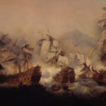 Zeeslag bij Augusta door Ambroise Louis Gameray